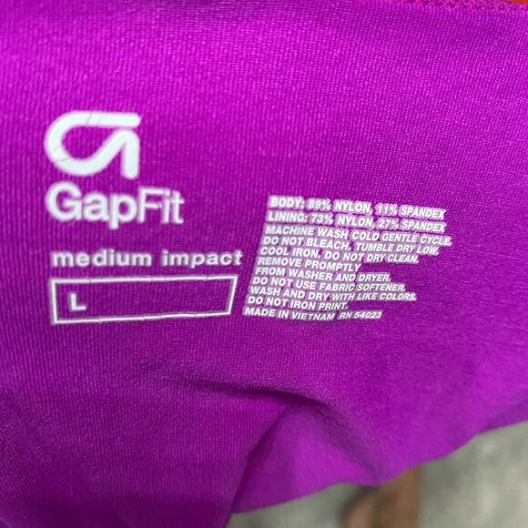 NWOT GapFit fuchsia strappy yoga workout bra top Size Large - Picture 5 of 6